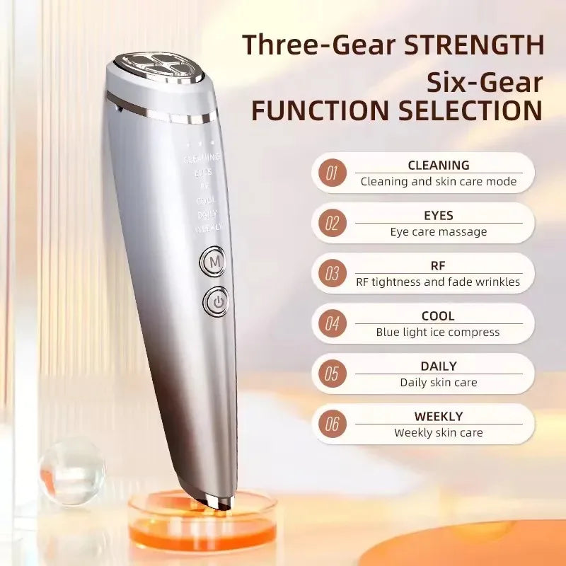 6-in-1 EMS RF Facial Massager – Lift, Tighten & Glow at Home