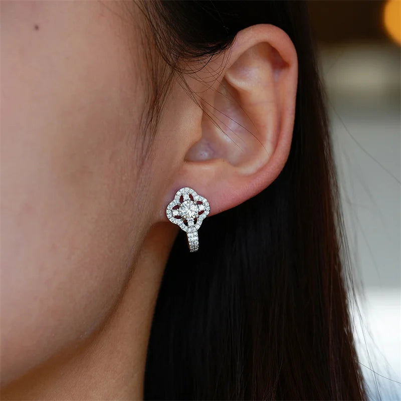 Moissanite Stud Earrings – 0.5CT D/VVS1 – GRA – White Gold