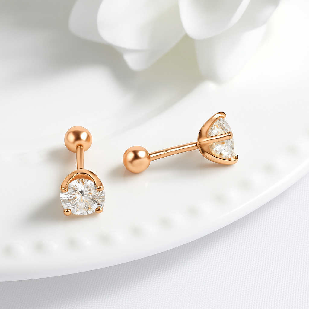 Smyoue GRA Moissanite Studs – 0.5/1/2CT – D Color – White Gold Elegance
