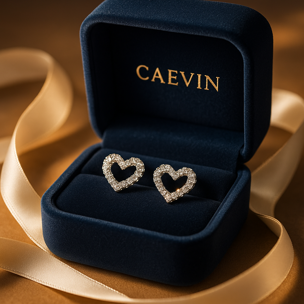 Heart Moissanite Earrings β Smyoue β White Gold β Wedding Jewelry