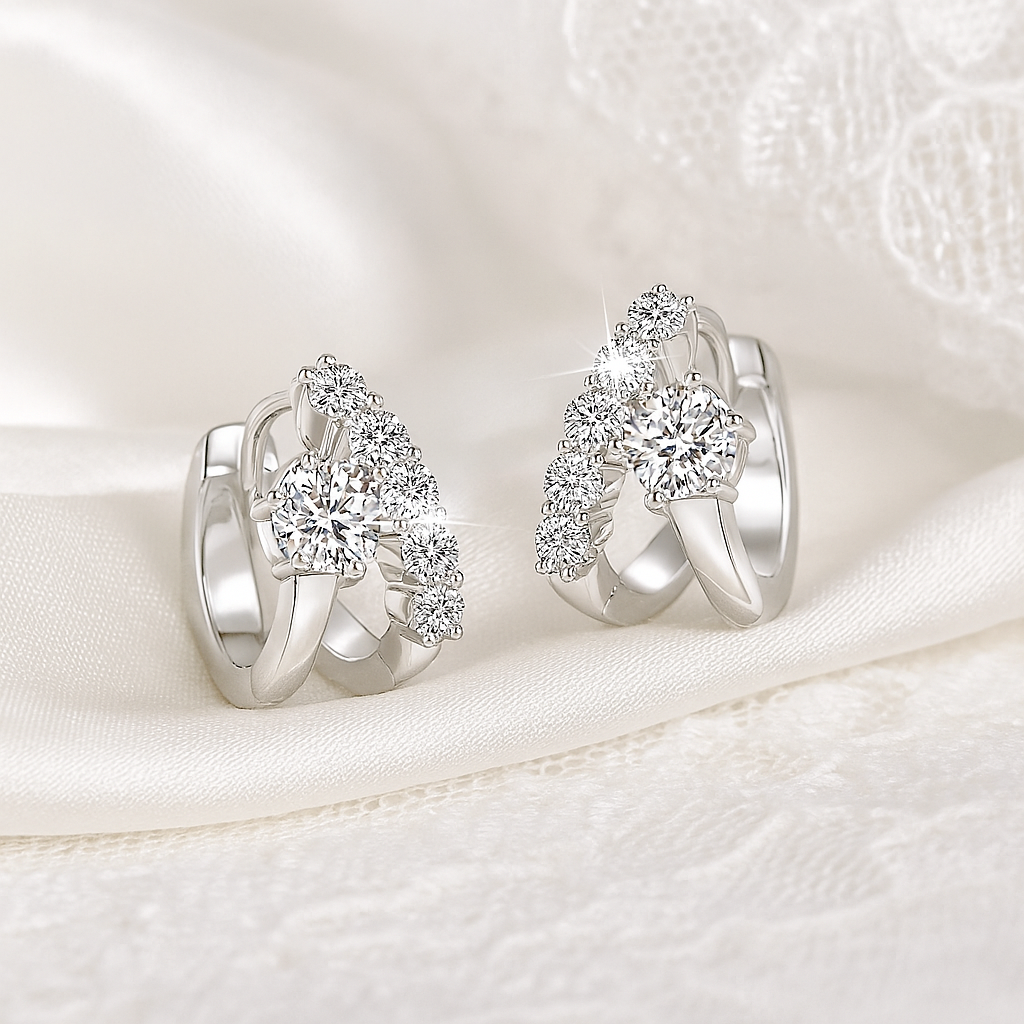 Smyoue 0.3CT Moissanite Studs – White Gold – Bridal Jewelry