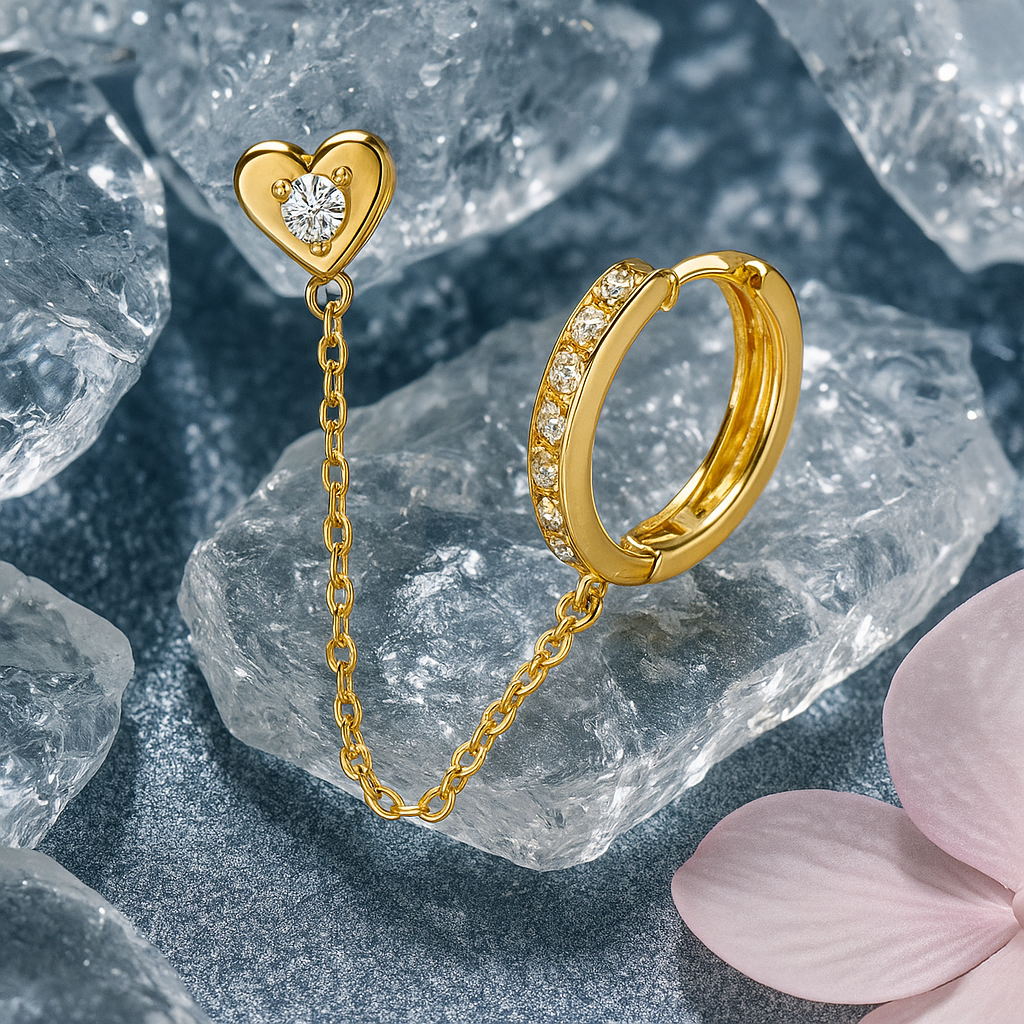 Love Eye Zircon Stud – White Gold – Unique Wedding Jewelry