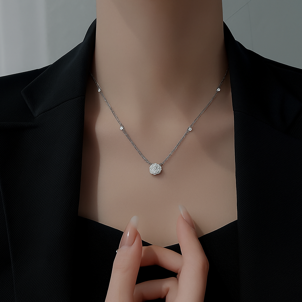 FEOBUR Moissanite Necklace | 1β3CT Certified Sparkle