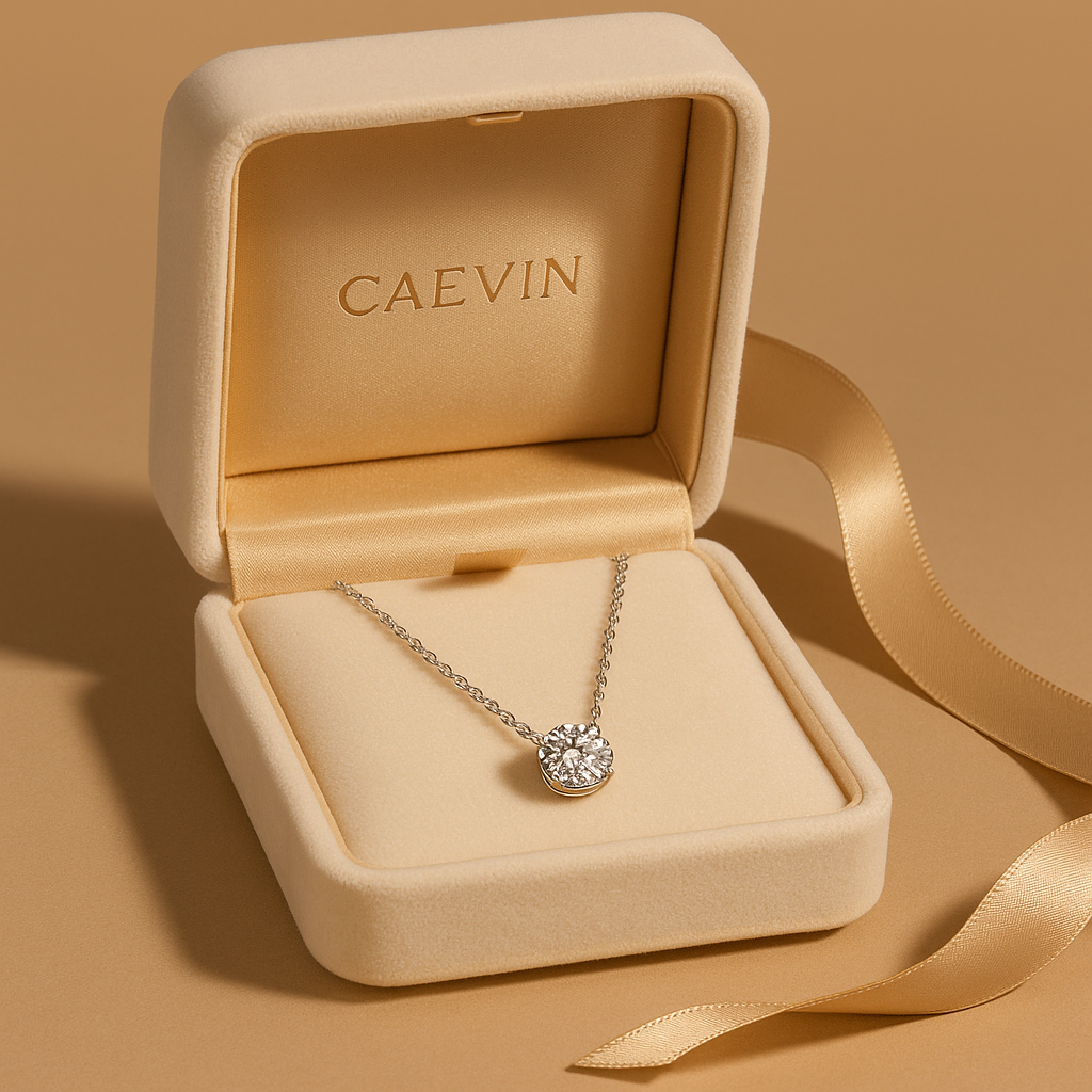 FEOBUR Moissanite Necklace | 1β3CT Certified Sparkle