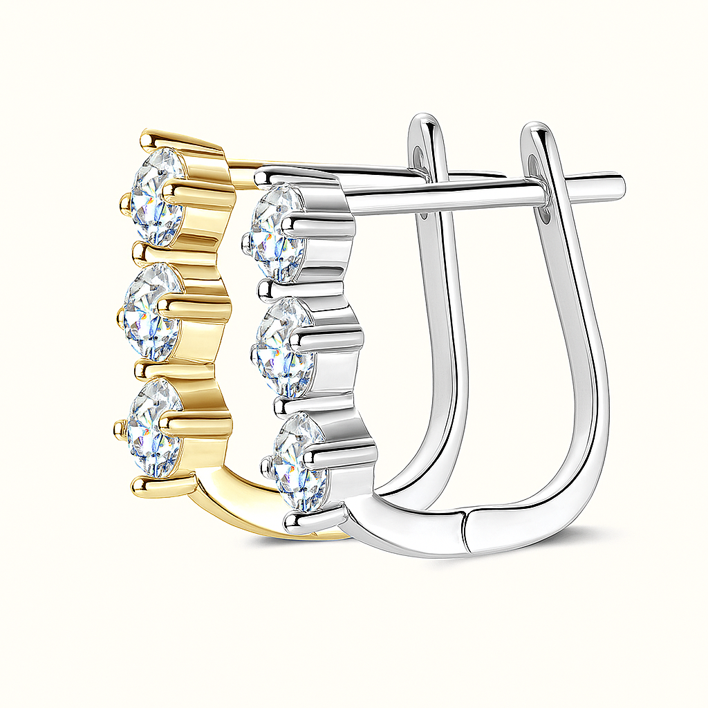 Moissanite 0.3CT Γ2 Earrings β White Gold β Retro & Elegant Unise