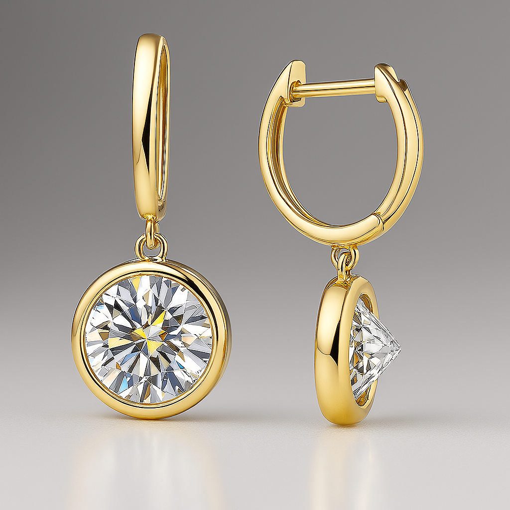 Radiant Moissanite 1-3CT Hoop Drops β 14K White Gold β Sparkle for Every Occasion