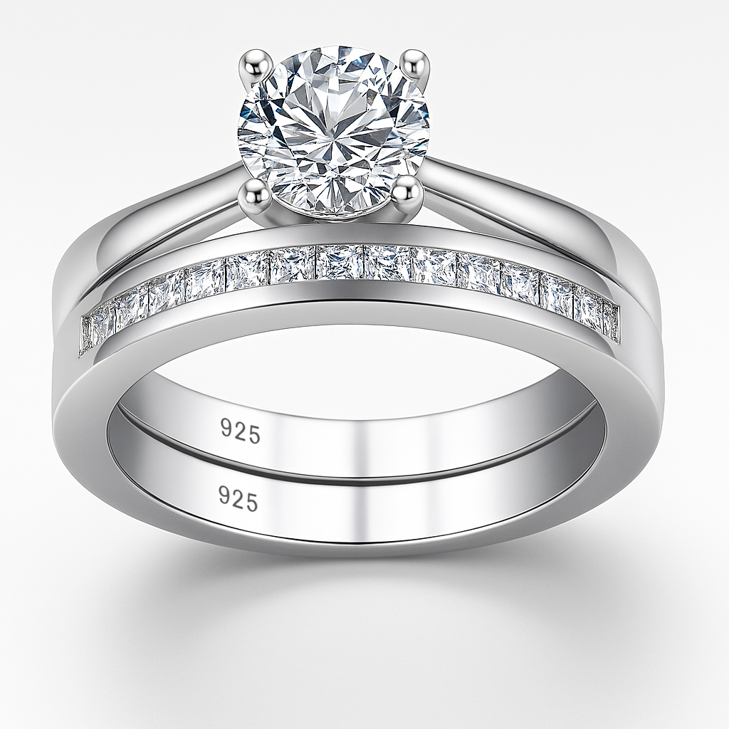 Luxury Solitaire Round Zircon Wedding Ring – White/Yellow Gold Plated