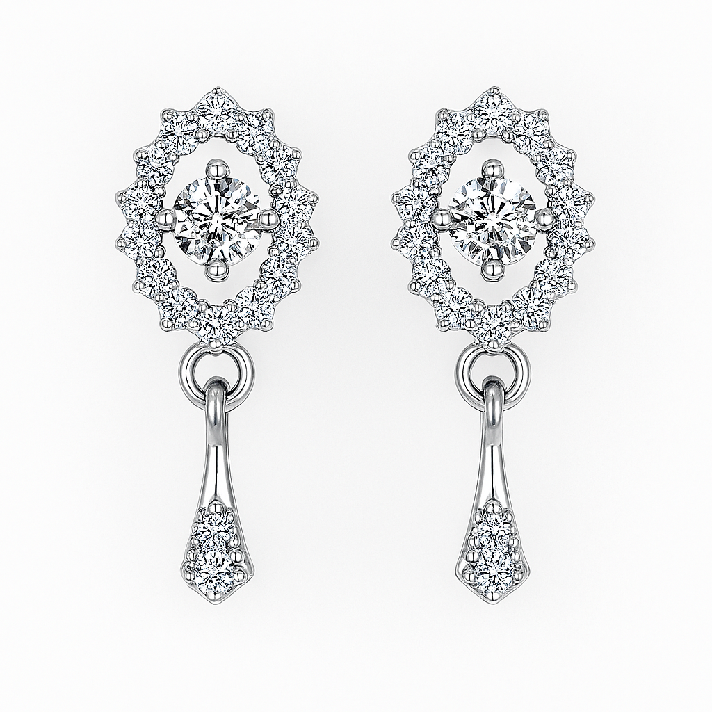 Lonian&C Magic Eye Studs – 3mm Moissanite – D/VVS1 – White Gold