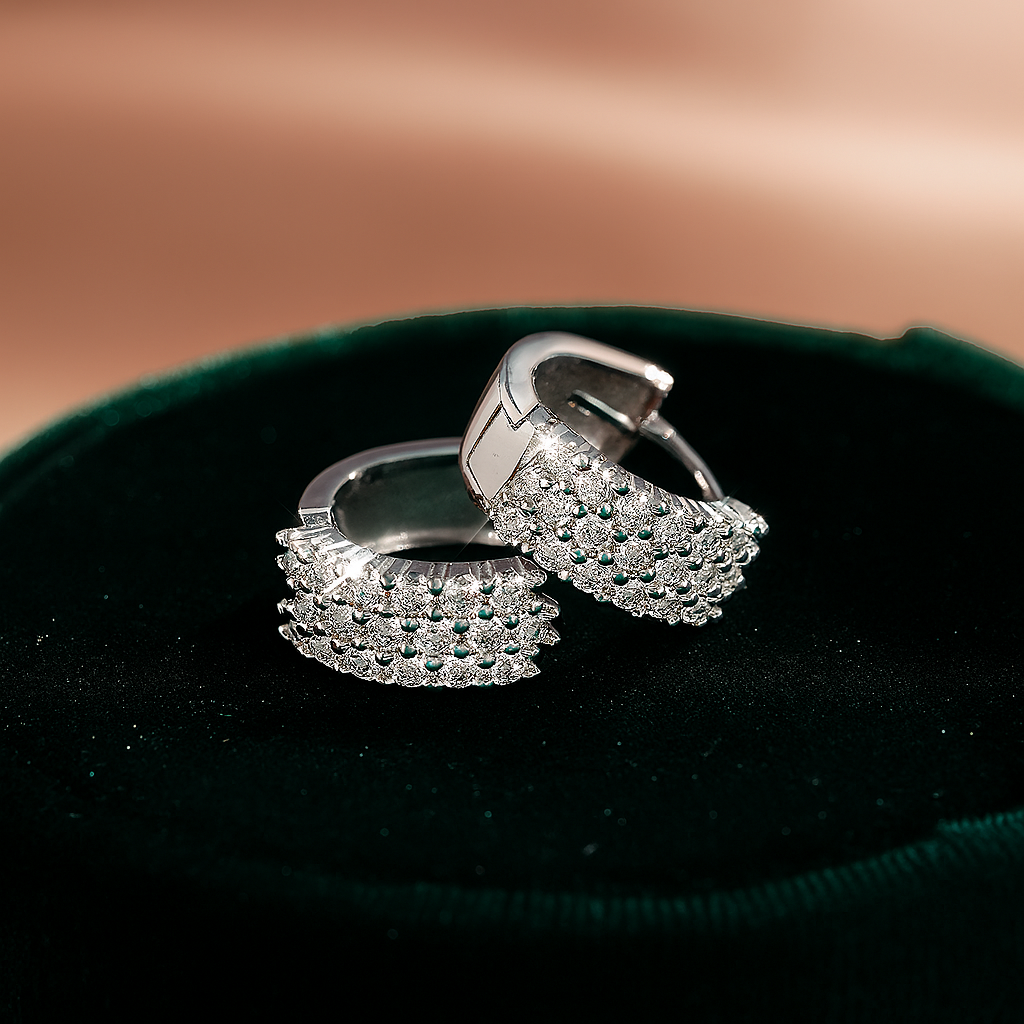 BXINY Moissanite Hoop Earrings – White Gold – GRA Certified