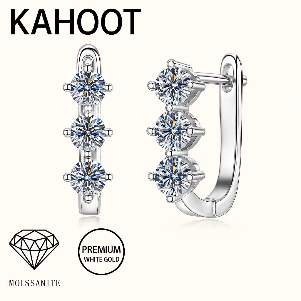 Moissanite 0.3CT Γ2 Earrings β White Gold β Retro & Elegant Unise