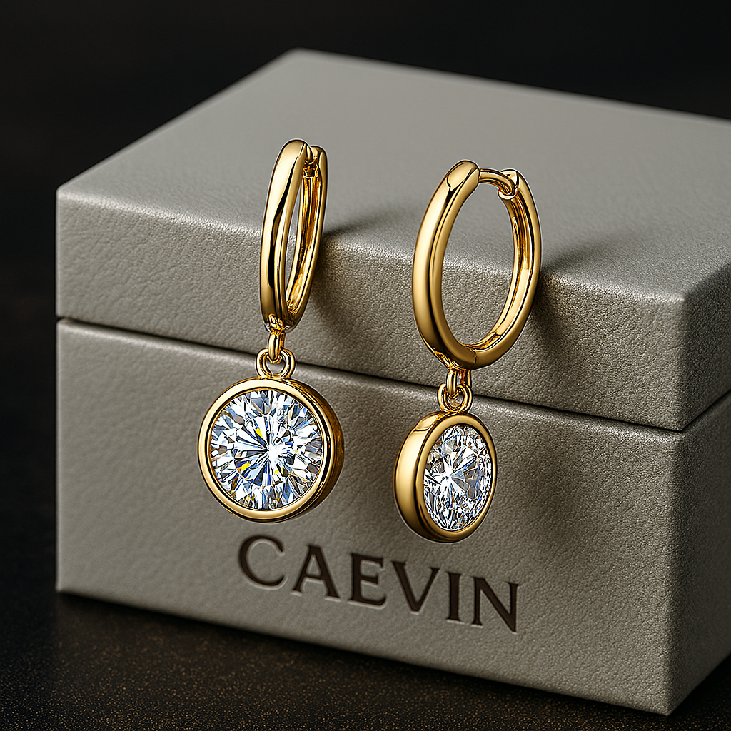 Radiant Moissanite 1-3CT Hoop Drops β 14K White Gold β Sparkle for Every Occasion