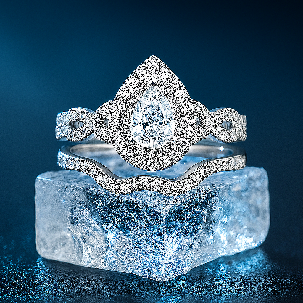 Infinity Teardrop Ring β Premium White Gold, AAAAA CZ