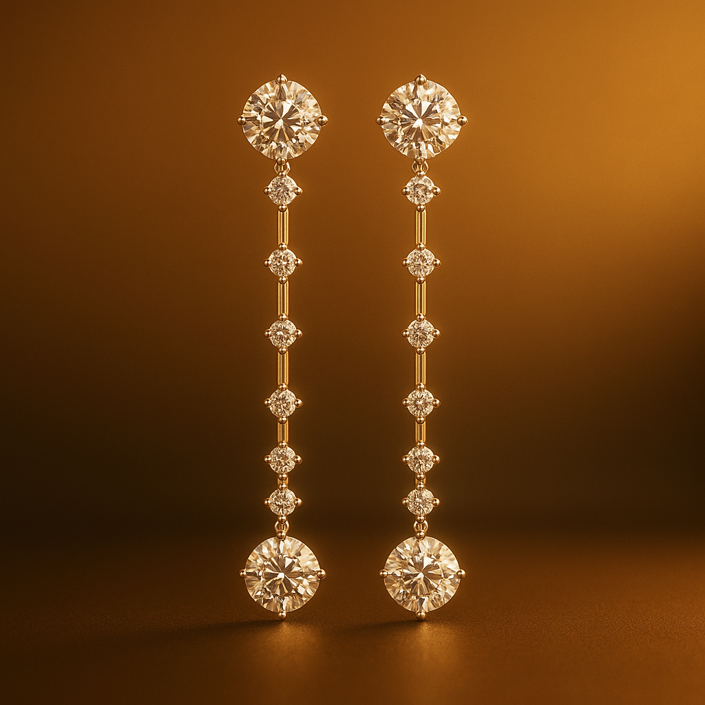 Full Moissanite Tassel Drops – 6CT – Platinum Plated – Luxury Gift
