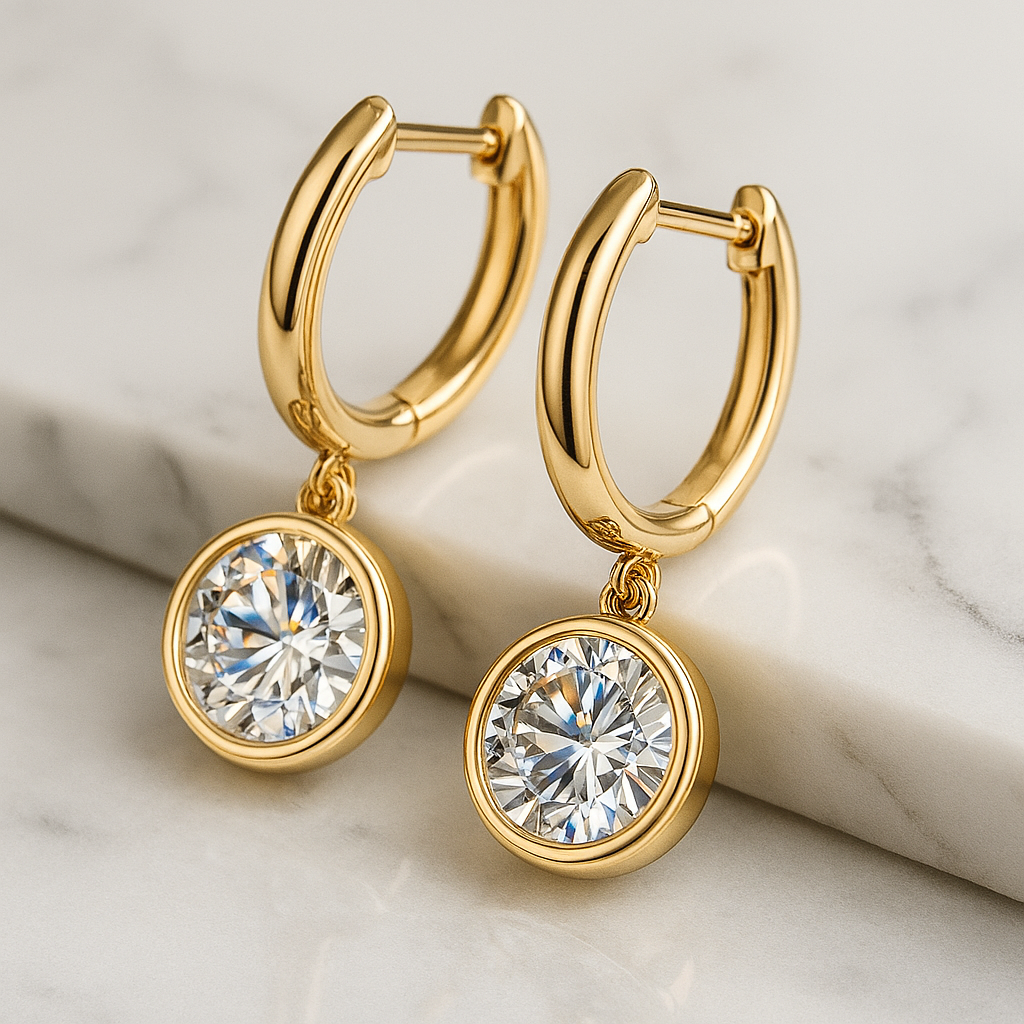 Radiant Moissanite 1-3CT Hoop Drops β 14K White Gold β Sparkle for Every Occasion