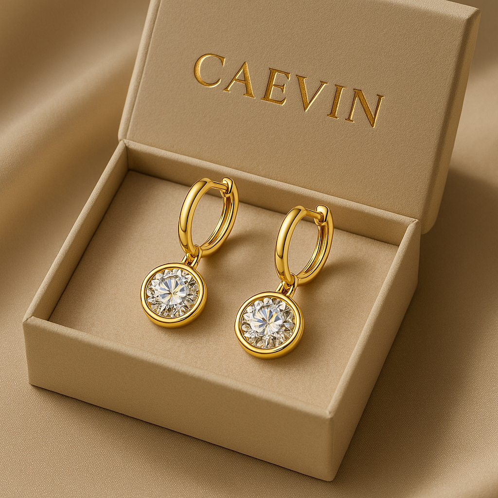Radiant Moissanite 1-3CT Hoop Drops β 14K White Gold β Sparkle for Every Occasion