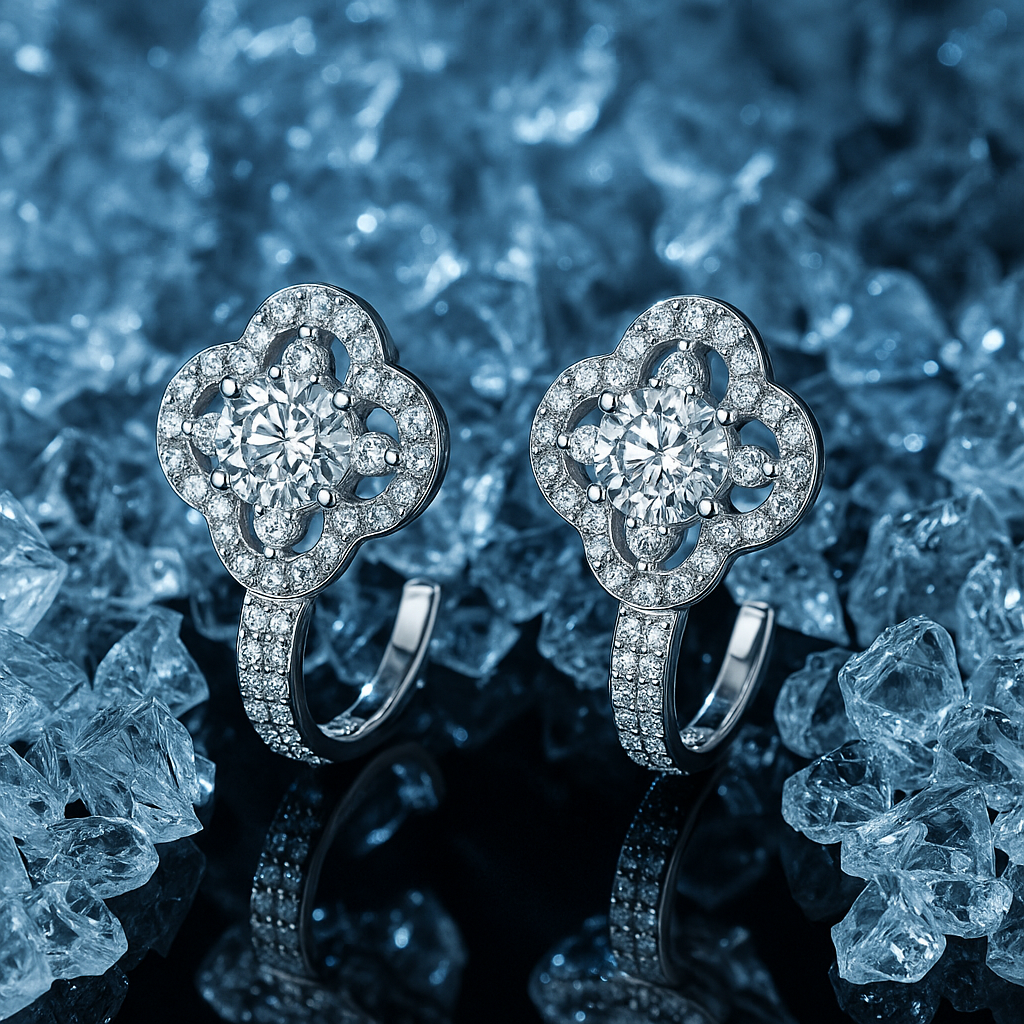 Moissanite Stud Earrings – 0.5CT D/VVS1 – GRA – White Gold