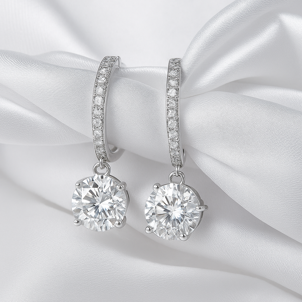 Moissanite or Zircon Drops – Smyoue – D Color – Wedding Jewelry