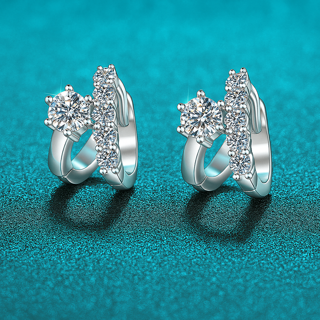 Smyoue 0.3CT Moissanite Studs – White Gold – Bridal Jewelry