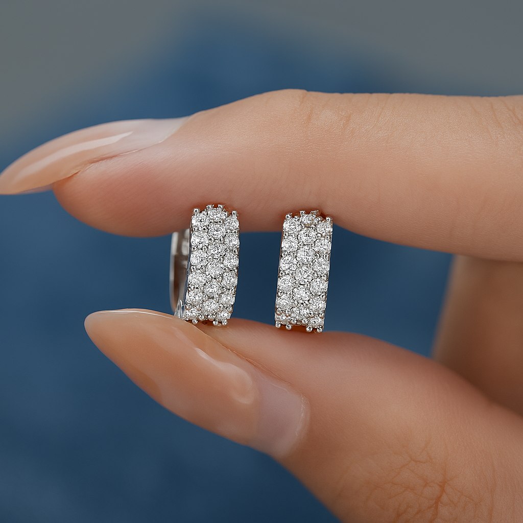BXINY Moissanite Hoop Earrings – White Gold – GRA Certified