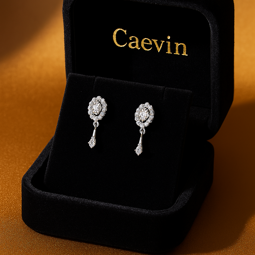 Lonian&C Magic Eye Studs – 3mm Moissanite – D/VVS1 – White Gold