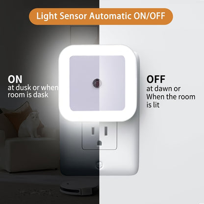 4pcs Night Lights, Smart Night Light Plug into Wall, LED Night Light Lamp with Smart Sensor, Nightlight Auto-On/Off for Bedroom, Kitchen, Stairs, Hallway, Cute Night Light, Bedroom Lamp, Bed Side Lamp, Light For Bedroom, Bedr