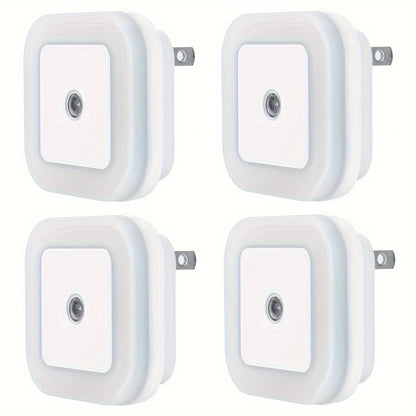4pcs Night Lights, Smart Night Light Plug into Wall, LED Night Light Lamp with Smart Sensor, Nightlight Auto-On/Off for Bedroom, Kitchen, Stairs, Hallway, Cute Night Light, Bedroom Lamp, Bed Side Lamp, Light For Bedroom, Bedr