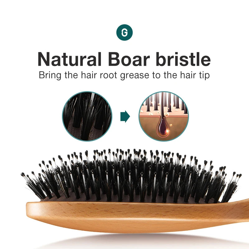 MR.GREEN Boar Bristle Hair Brush – Natural Care for Healthy Hair