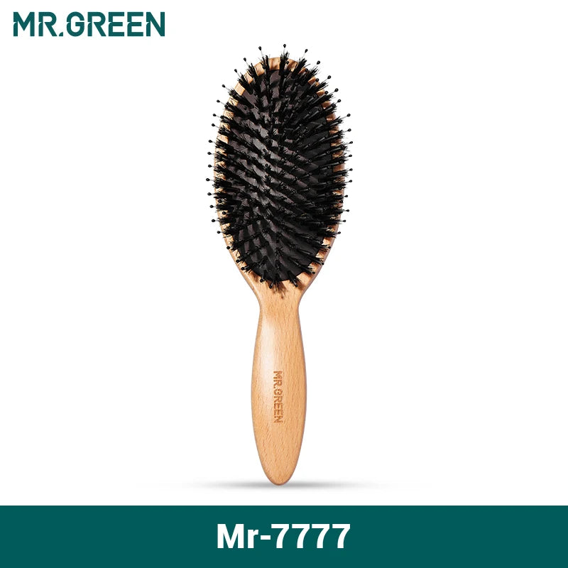 MR.GREEN Boar Bristle Hair Brush – Natural Care for Healthy Hair