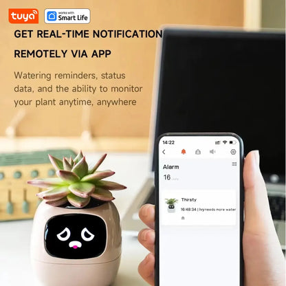 Ivy Tuya Smart Planter,Endless Fun Over 49 Rich Expressions,7 smart sensors,AI Chips Make Raising Plants Easy and Fun