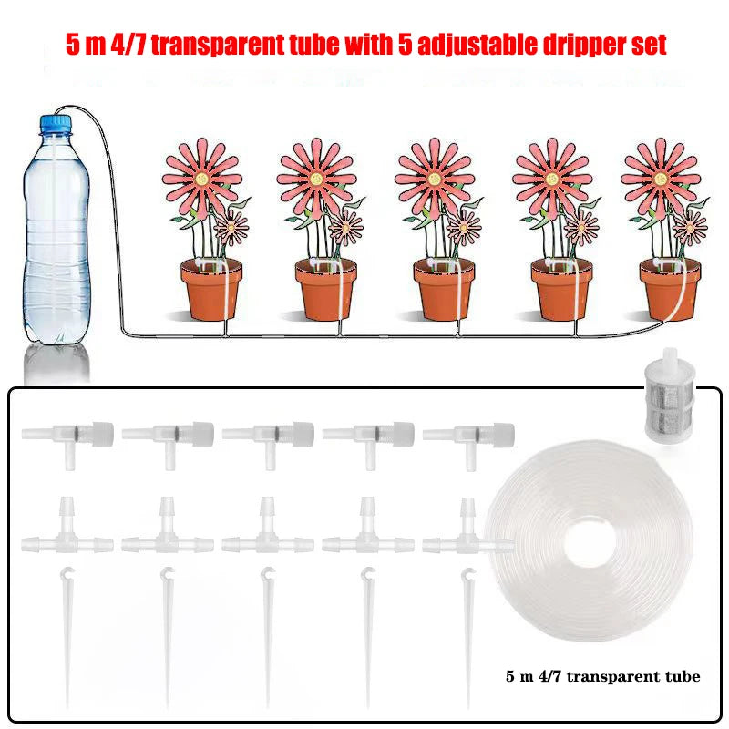Garden Drip Irrigation Kit with Regulating valve Potted Plant Watering Device 4/7mmHose Watering Saving Micro Dripper Greenhouse