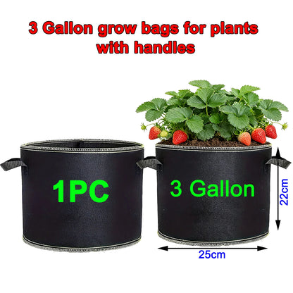 68 Pcs 3 Gallon Strawberry Grow Bags for Plants with Handles Garden Accessories Vegetable Plant Bags for Growing Flower Pot