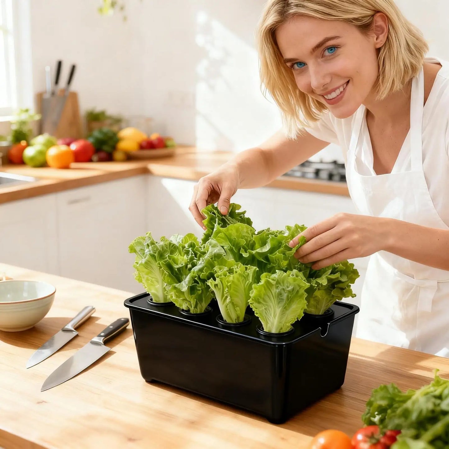 Indoor Hydroponic Planting Kit Complete Seedling Box for Growing Lettuce, Flowers on Balcony, in Apartments & Hotels