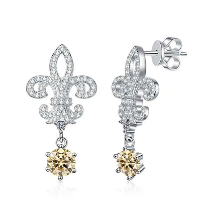 BIJOX STORY 1ct Colors Moissanite Stud Earrings GRA Certified Lab Created Diamond 925 Sterling Silver Wedding Jewelry for Women