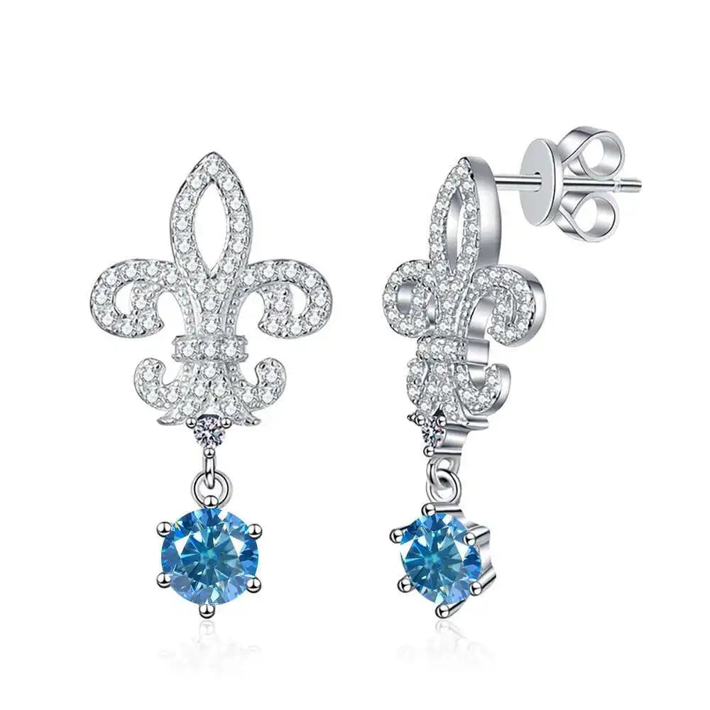 BIJOX STORY 1ct Colors Moissanite Stud Earrings GRA Certified Lab Created Diamond 925 Sterling Silver Wedding Jewelry for Women
