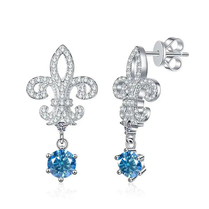 BIJOX STORY 1ct Colors Moissanite Stud Earrings GRA Certified Lab Created Diamond 925 Sterling Silver Wedding Jewelry for Women