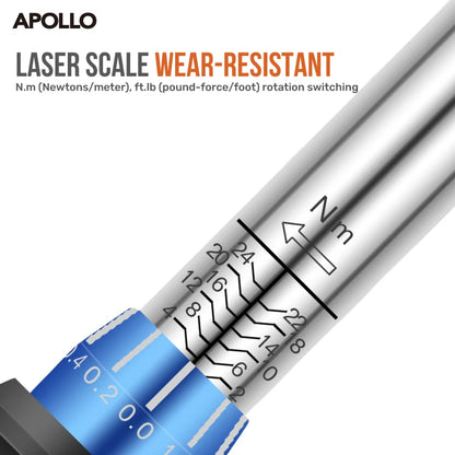 Apollo Torque Wrench Repairing Tool High Precise Torque Preset Wrenches 2-24N.m Torque Adjustable 1/4inch Ratchet Wrench