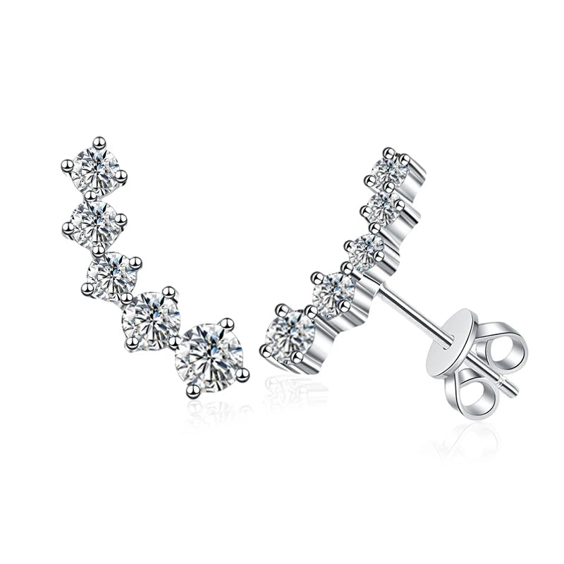 NeeTim 1.16cttw Full Moissanite Stud Earrings for Women Gradient Gem Lab Diamond Studs Earrings 925 Sterling Silver GRA Jewelry