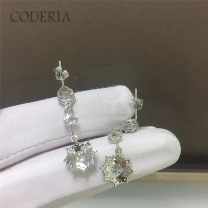 Moissanite Compass Earrings – 1CT D/VVS – GRA – White Gold