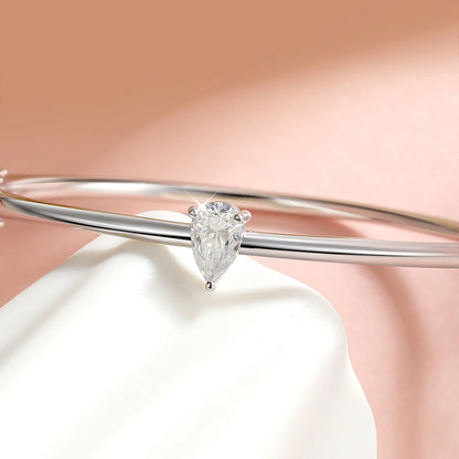 Smyoue S925 Moissanite Teardrop Bangle – GRA Certified Elegance
