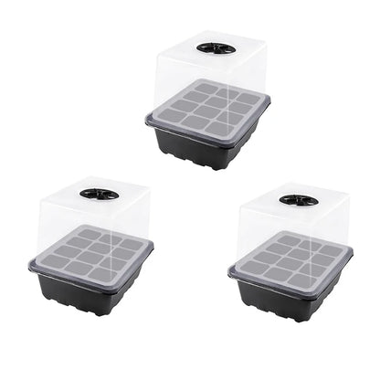 Heightened Three-Piece Set Seedling Box 6/12 Hole with Lid Succulent Vegetable Breeding Pot for Gardening And Plant Care