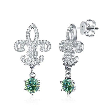 BIJOX STORY 1ct Colors Moissanite Stud Earrings GRA Certified Lab Created Diamond 925 Sterling Silver Wedding Jewelry for Women