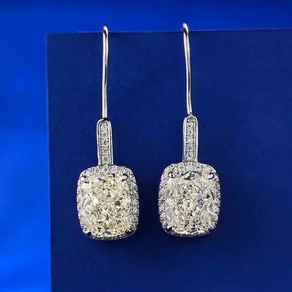 Luxury Long Lab Moissanite Diamond Dangle Earring 100% Real 925 sterling silver Party Wedding Drop Earrings for Women Jewelry