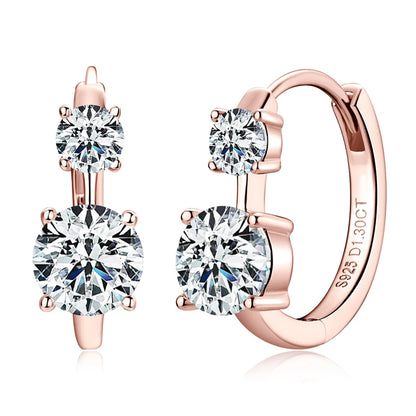 IOGOU Moissanite Hoop Earrings – 4/6.5mm – D Color – White Gold