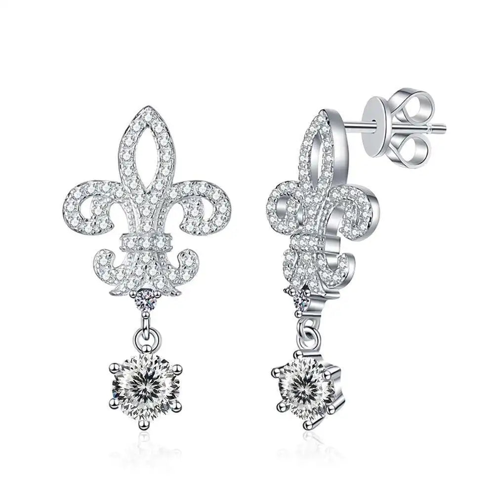 BIJOX STORY 1ct Colors Moissanite Stud Earrings GRA Certified Lab Created Diamond 925 Sterling Silver Wedding Jewelry for Women