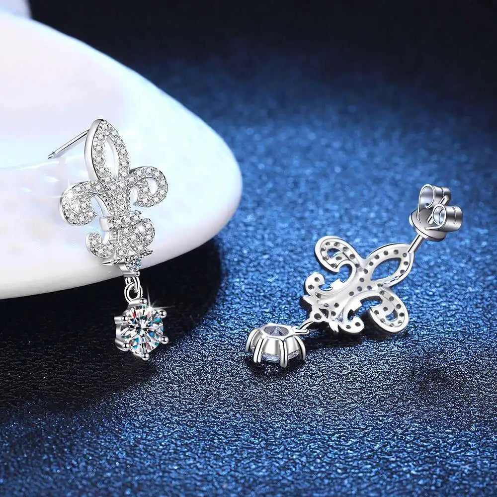 BIJOX STORY 1ct Colors Moissanite Stud Earrings GRA Certified Lab Created Diamond 925 Sterling Silver Wedding Jewelry for Women