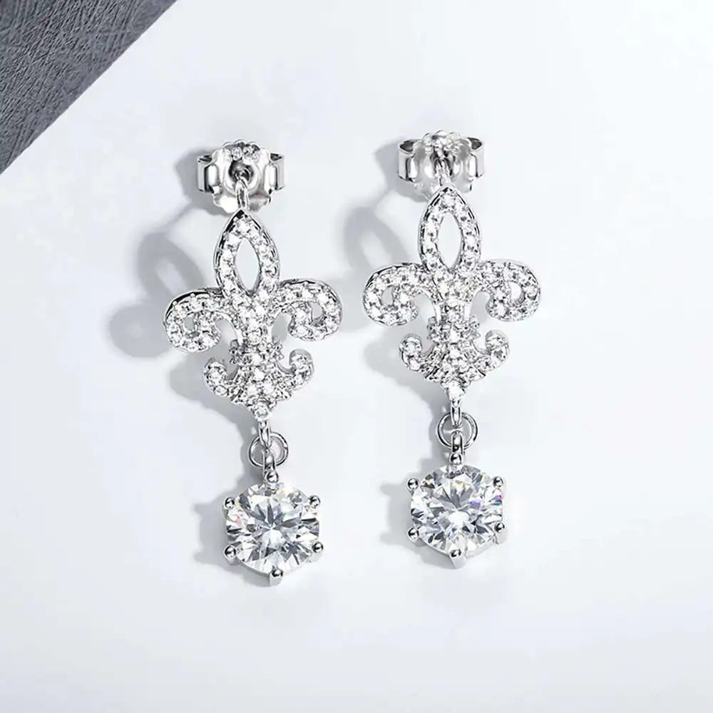 BIJOX STORY 1ct Colors Moissanite Stud Earrings GRA Certified Lab Created Diamond 925 Sterling Silver Wedding Jewelry for Women