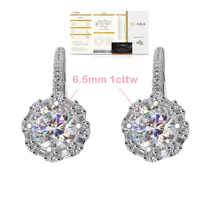 HORRIPAL 1CTTW D VVS1 Moissanite Hoop Earrings S925 Sterling Silver Earrings for women Sparkling Diamond Jewelry GRA Pass Tester