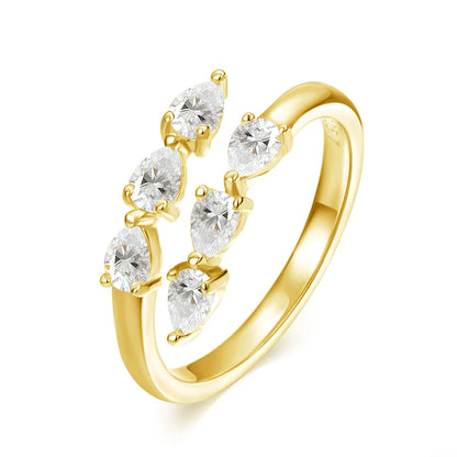 Smyoue 3x4mm Moissanite Crown Ring – 925 Silver Wedding Band