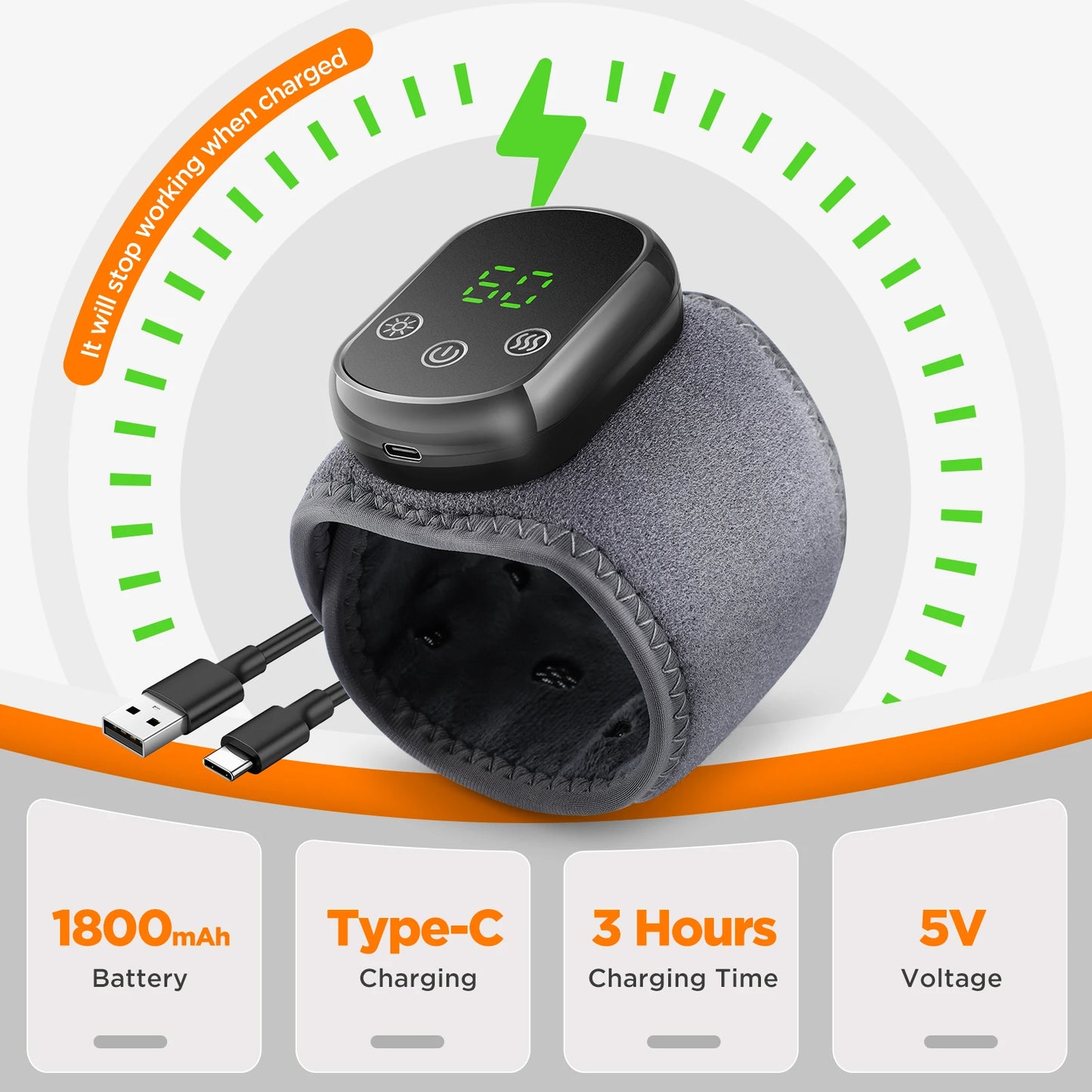 Smart Heated Wrist Massager Brace