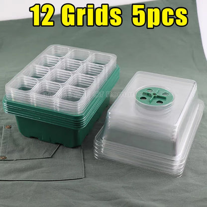 Seed Starter Kit with Adjustable Humidity Dome and Base Indoor Greenhouse Mini Propagator Seeds Growing Starting Nursery Trays